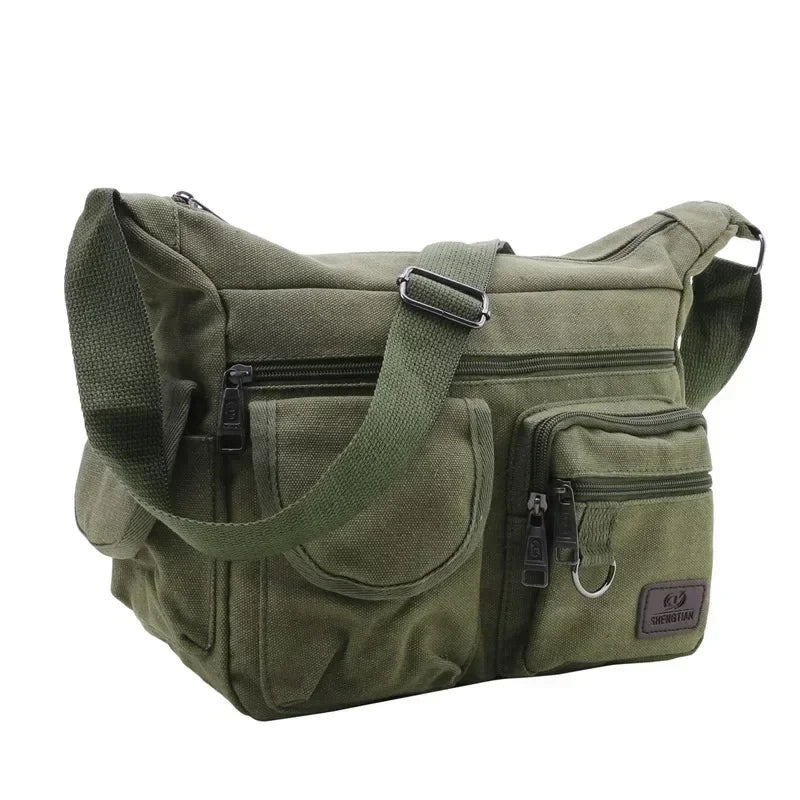 Men's Canvas Shoulder Bag Casual Tote Travel Crossbody Bag Luxury Messenger Bag High Quality Fashion Handbag Chest Bag
