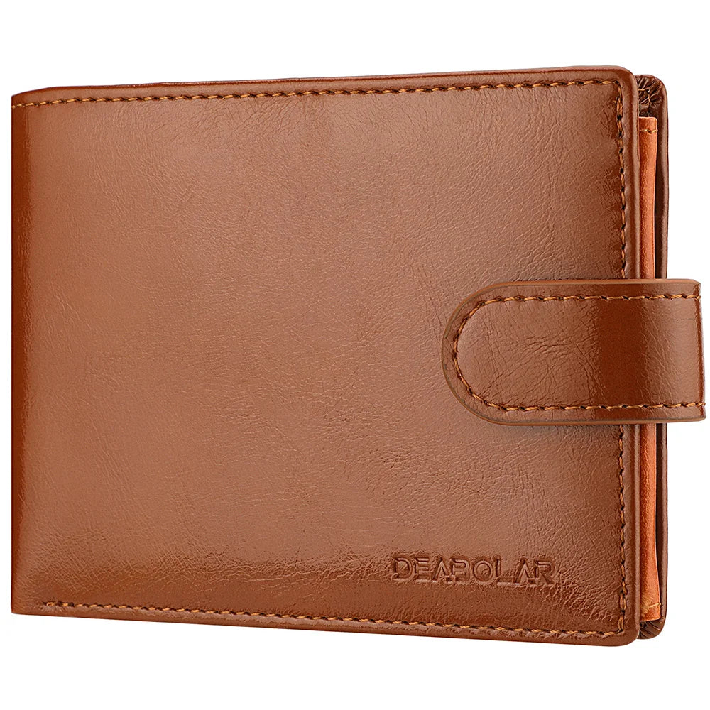 Men's Wallet Large Capacity Multi-Function Short Wallet Multi-slot Zipper Coin ID Credit Card Holder Men's Wallet
