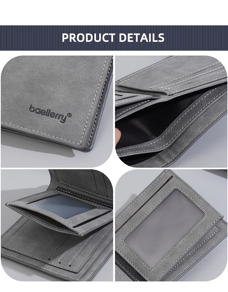 New Men's leather short wallet thin wallet Lightweight minimalist soft wallet