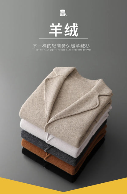 New autumn and winter cashmere sweater large size men's thickened cashmere knitted cardigan casual jacket top