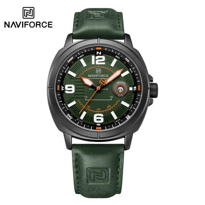 NAVIFORCE  High Quality Male Wristwatch PU Band Calendar Brand Men Quartz Watch Auto Date Display Waterproof Clocks Reloj Hombre