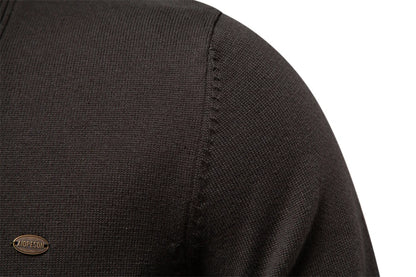 2023 New Winter Cotton Cardigan for Men Quality Mens Sweater Fashion Turn Down Collar Knitted Sweaters for Men