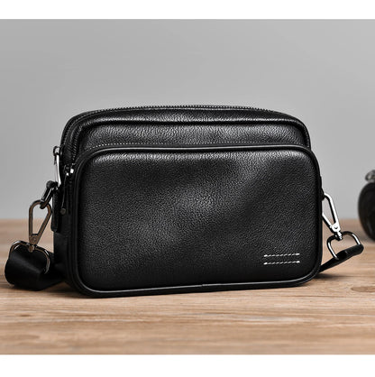 High Quality Real genuine Leather Men Shoulder Bag Natural Cowhide Messenger Bag crossbody bag for 7.9-inch lpad Phone Bag