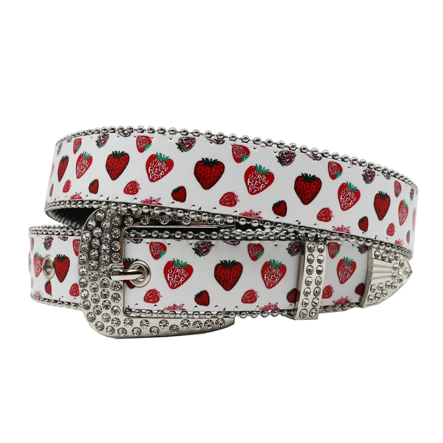 Rhinestone belt B&B style blue print pattern Women's Jeans Rhinestone Belt Men's Belt Western Denim Leather HipHop Rock