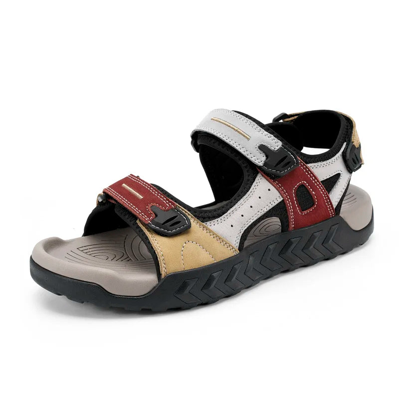New Genuine Leather Outdoor Walking Men Sandals Summer Non-slip Soft Sneakers Lightweight Beach Sandals Casual Classic Man Shoes