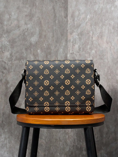 Men's Casual Crossbody Bag - Easy Flap Design, Business Commuter Lightweight Messenger Bag, Travel Large Capacity Shoulder Bag