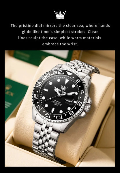 OLEVS 5657 Mens Watch Original Stainless Steel Date Quartz Watch Waterproof Luminous Sports Watches For Man Box Gifts Reloj