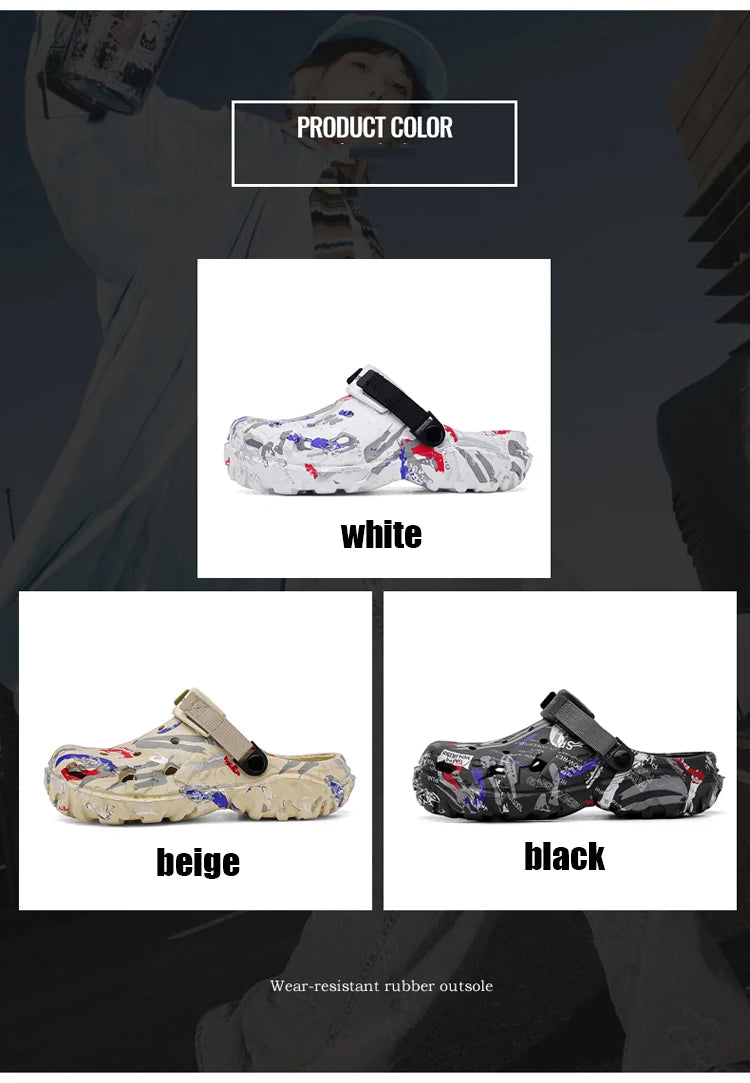 Summer Men Garden Clogs 2025 Summer Slippers for men Outdoor Slide Soft Beach Shoes Male Summer Sandals