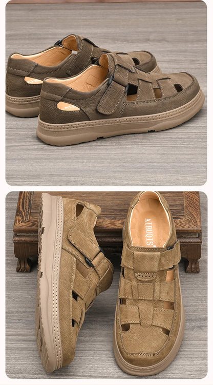 Cowhide Men's Shoes Work Shoes Are All Soft Genuine Leather Casual Walking Old-fashioned Men's Sandal