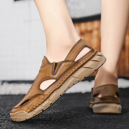 Hot-selling Summer Men's Sandals New Leather Roman Sandals Slippers Outdoor Beach Shoes Male Flip Flops Water Trekking Sandals