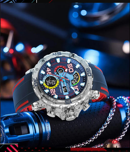SMAEL 8136 50M Waterproof Military Watch for Men - LED Backlight Alarm Chronograph Stopwatch Shockproof Outdoor