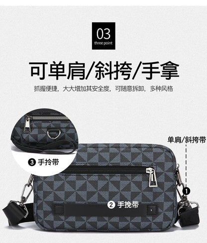 Business Men's Clutch Bags High Quality PU Leather Man's Small Shoulder Bag Multi-Functional Men Handbag Bag With Waist Strap