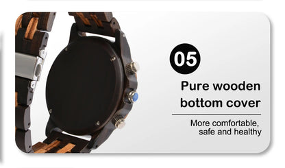 Man's Watches Wooden Watch Strap Hand Watch Quartz Wrist Watch for Men Chronograph  Luxury Brand montre homme Gift Drop Shipping