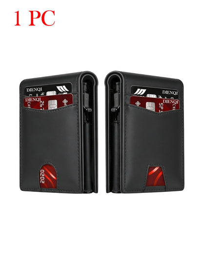 DIENQI Rfid High Quality Business Credit Card Holder Men Wallet Carbon Fiber Travel Pocket Wallet Money Bag Purse Gift for Men