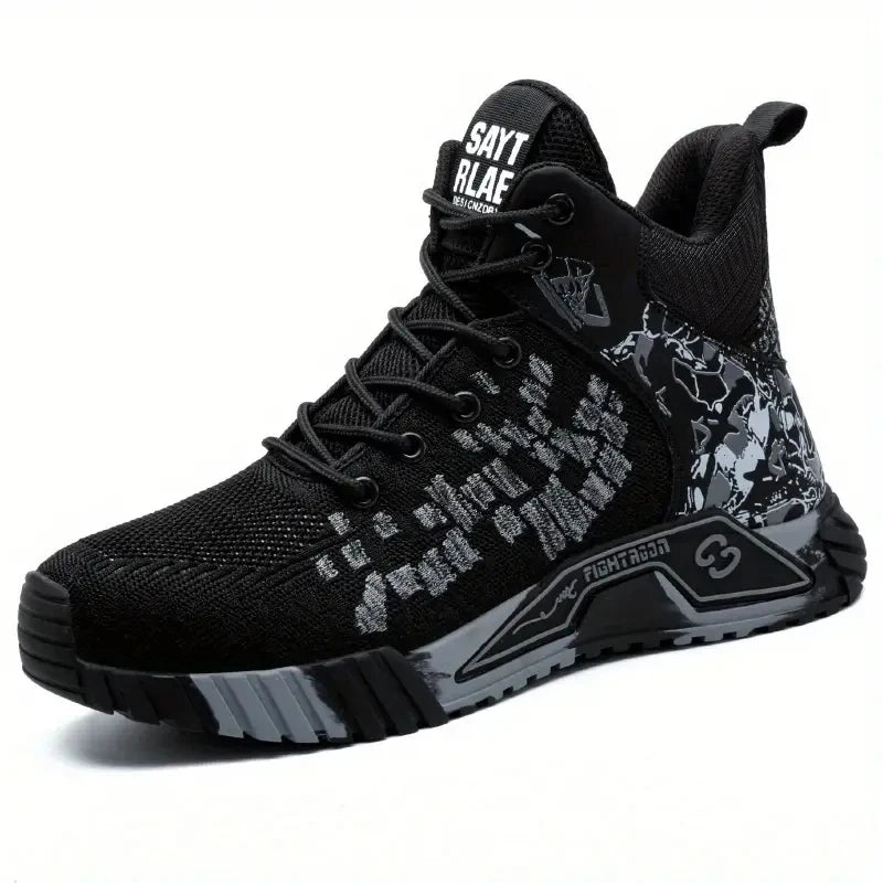 High Top Safety Shoes Men Anti Smashing Anti Puncture Work Shoes Men Work Safety Boots Men's Fashion Security Protective Boots