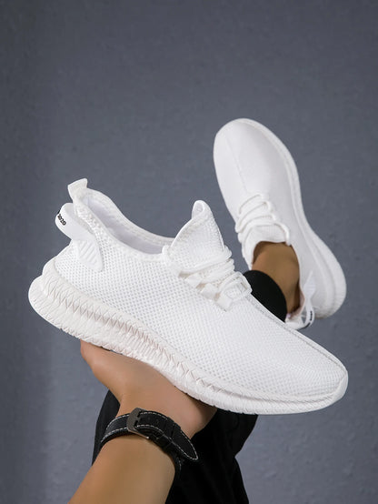 Men's Lightweight Breathable Running Shoes with Lace-Up Design Comfortable All-Day Versatile Fashionable Mesh Upper