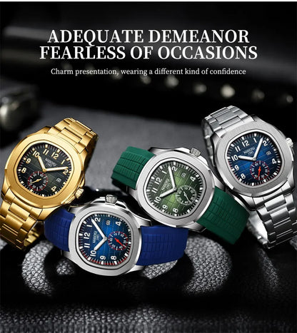 NIBOSI New Mens Watches Top Brand Luxury AQUANAUT Quartz Watches for Men Waterproof Luminous Auto Date Male Watch Reloj Hombre