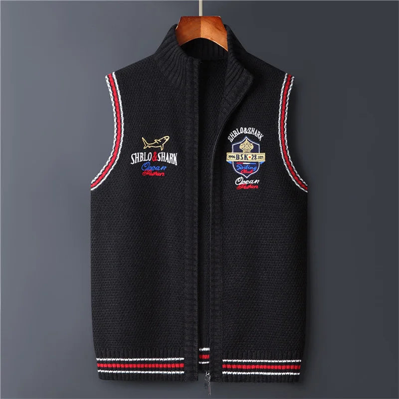 Cardigan Knitted Vest jacket Sweater Men Korea Clothing Casual Sleeveless Jackets Male Pullover Kint Wear Outwear Autumn