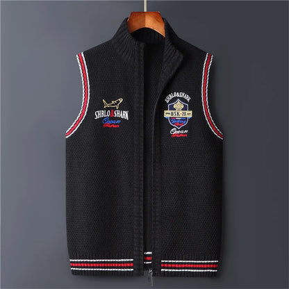 Cardigan Knitted Vest jacket Sweater Men Korea Clothing Casual Sleeveless Jackets Male Pullover Kint Wear Outwear Autumn