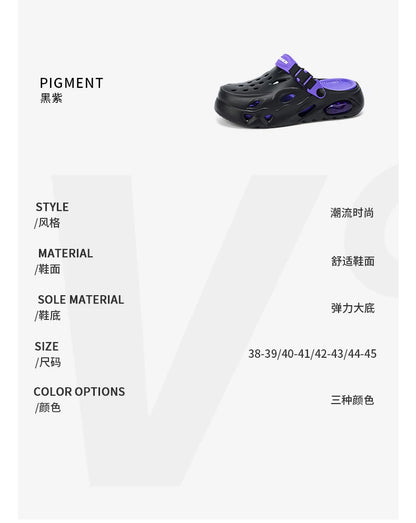 Men's Sandals Fashionable Hollow Casual Slippers Lightweight EVA Garden Shoes Thick-Soled Outdoor Walking Beach Water Shoes