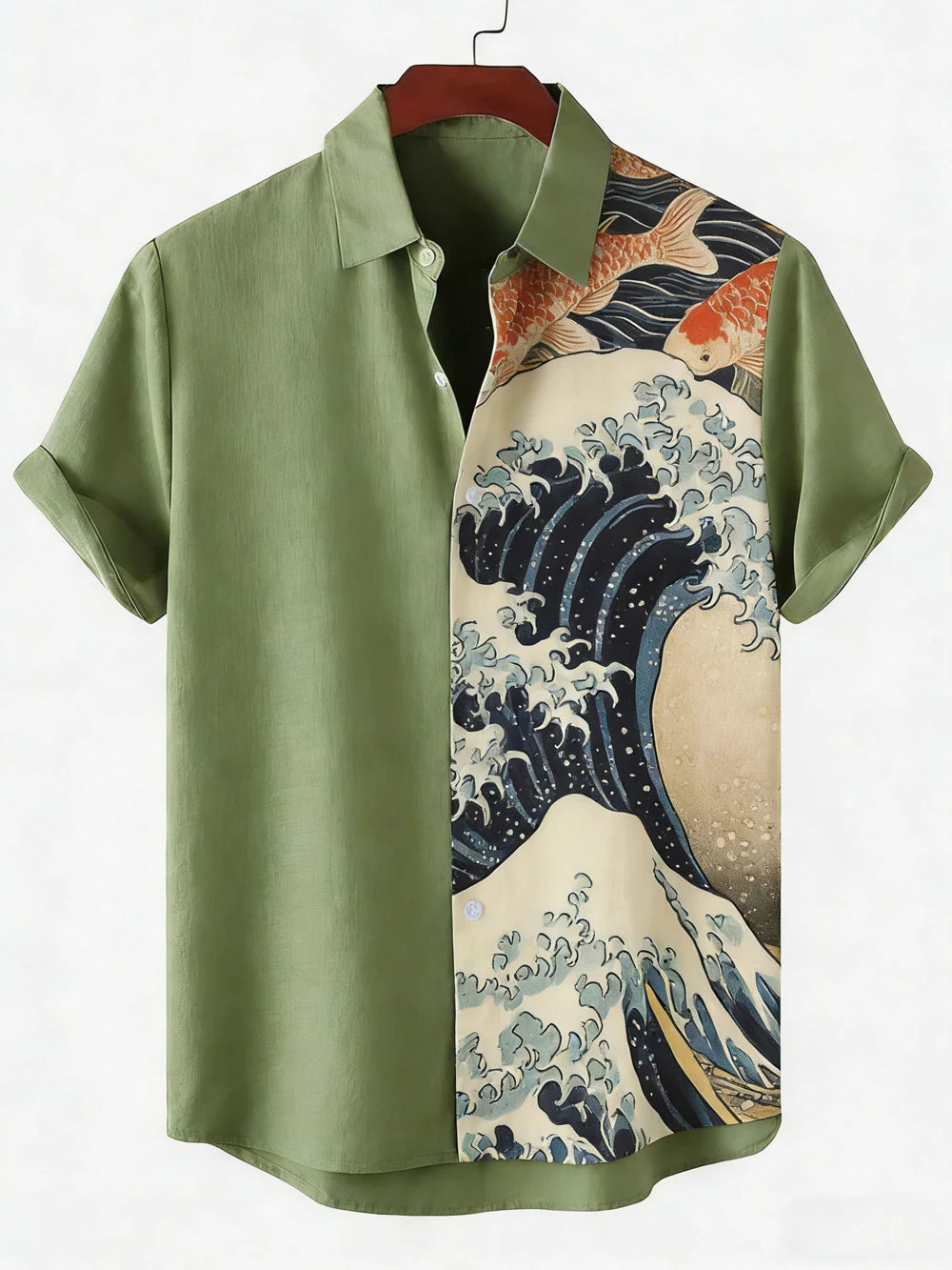 2026 Daily Men's Casual Short Sleeved Shirt with Natural Ethnic Pattern Printed Shirt Hawaii Beach Vacation Clothing