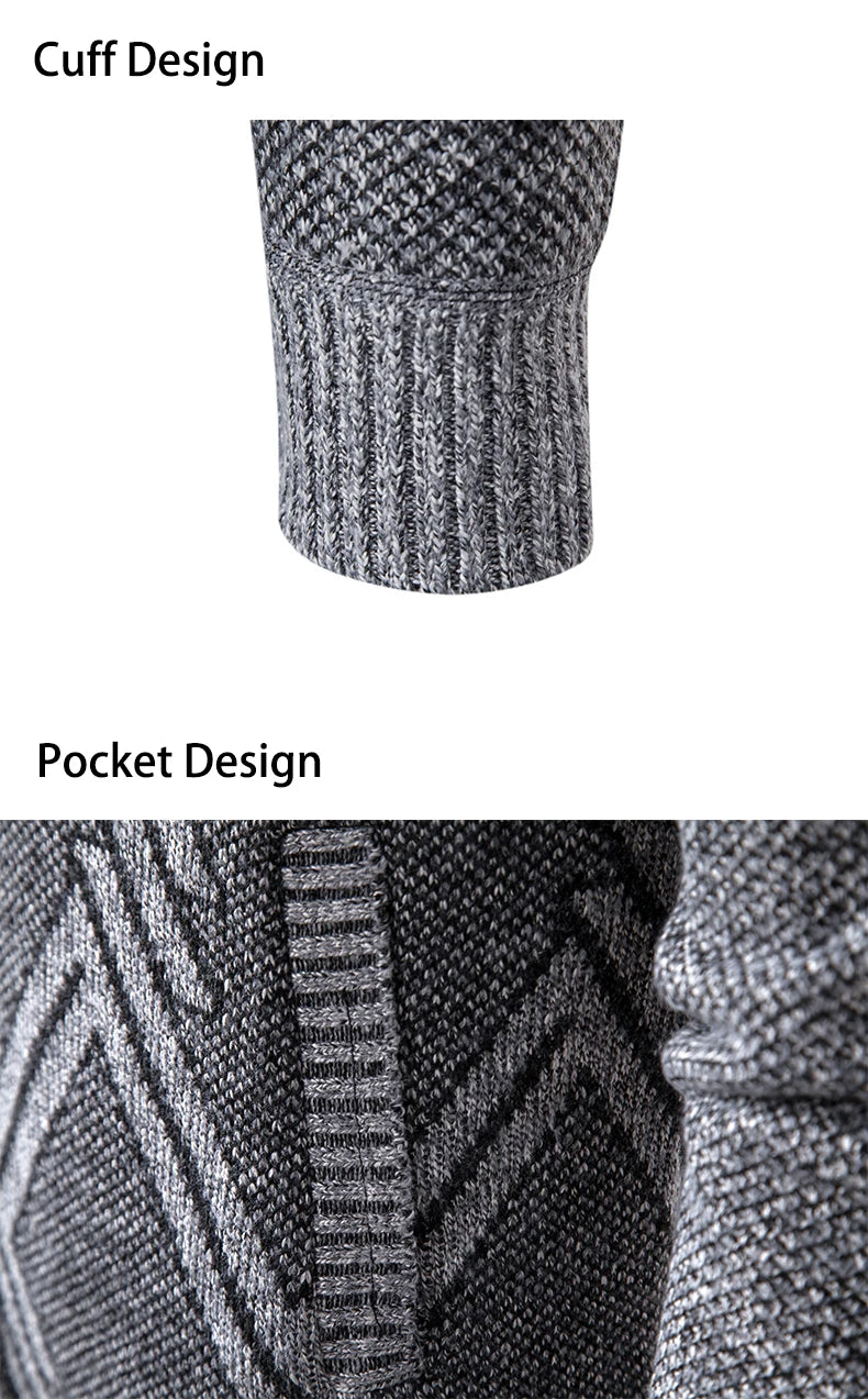Spring Autumn Knit Cardigan Men Sweater Coat Man Clothes Brown Grey Brand Male Knitting Jackets