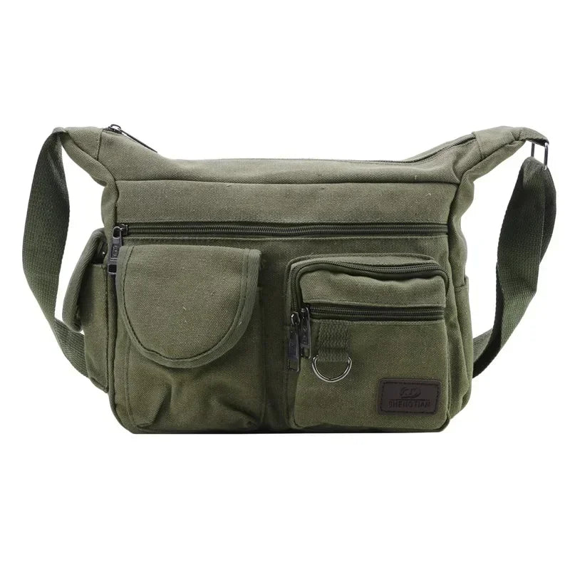 Men's Canvas Shoulder Bag Casual Tote Travel Crossbody Bag Luxury Messenger Bag High Quality Fashion Handbag Chest Bag