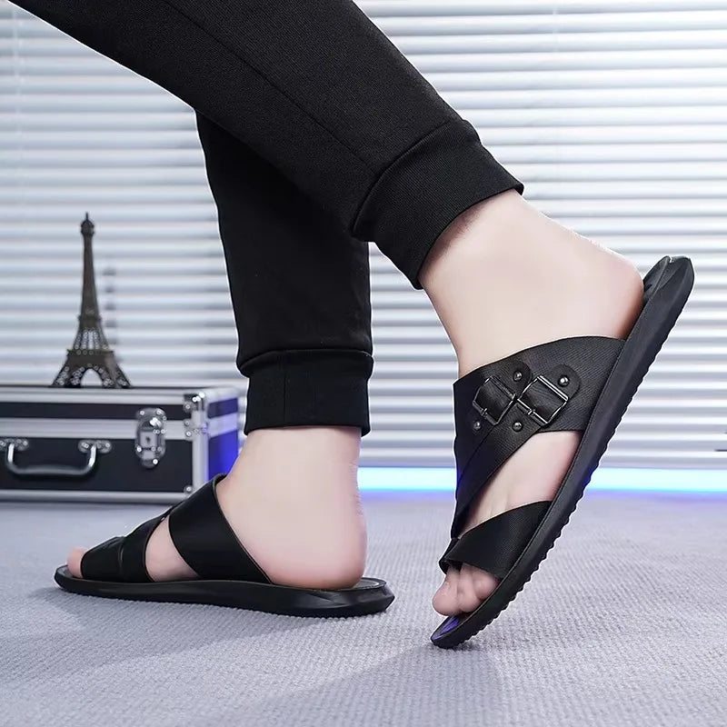 New Men's Daily Slippers Outdoor Casual Sandals Non-slip Lightweight Male Cool Slides Outdoor Man Half Drag Flip-flops Sandalias