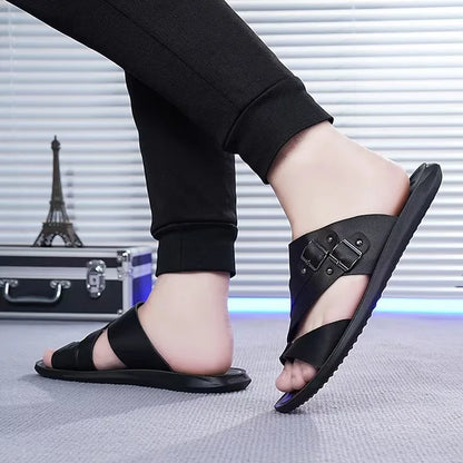 New Men's Daily Slippers Outdoor Casual Sandals Non-slip Lightweight Male Cool Slides Outdoor Man Half Drag Flip-flops Sandalias