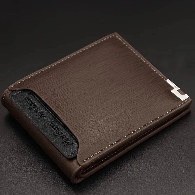 Custom Engraved Initials & Name PU Leather Wallet Men Gift for Birthday, Anniversary, Father's Day, Christmas Gift Personalized