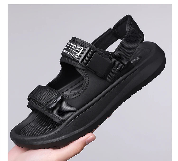 Men's Roman Sandals Summer Outdoor Sports Slip-On Shoes Anti-Slip Breathable Soft Bottom Casual Beach Shoes-WC20258