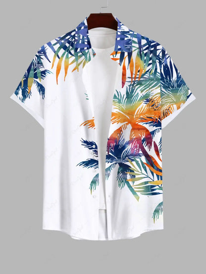 Summer Plus Size Men's Shirt 3D Print Hawaiian Shirts Button Up Beach Vacation Shirts Short Sleeve Shirts Casual Shirts for Men