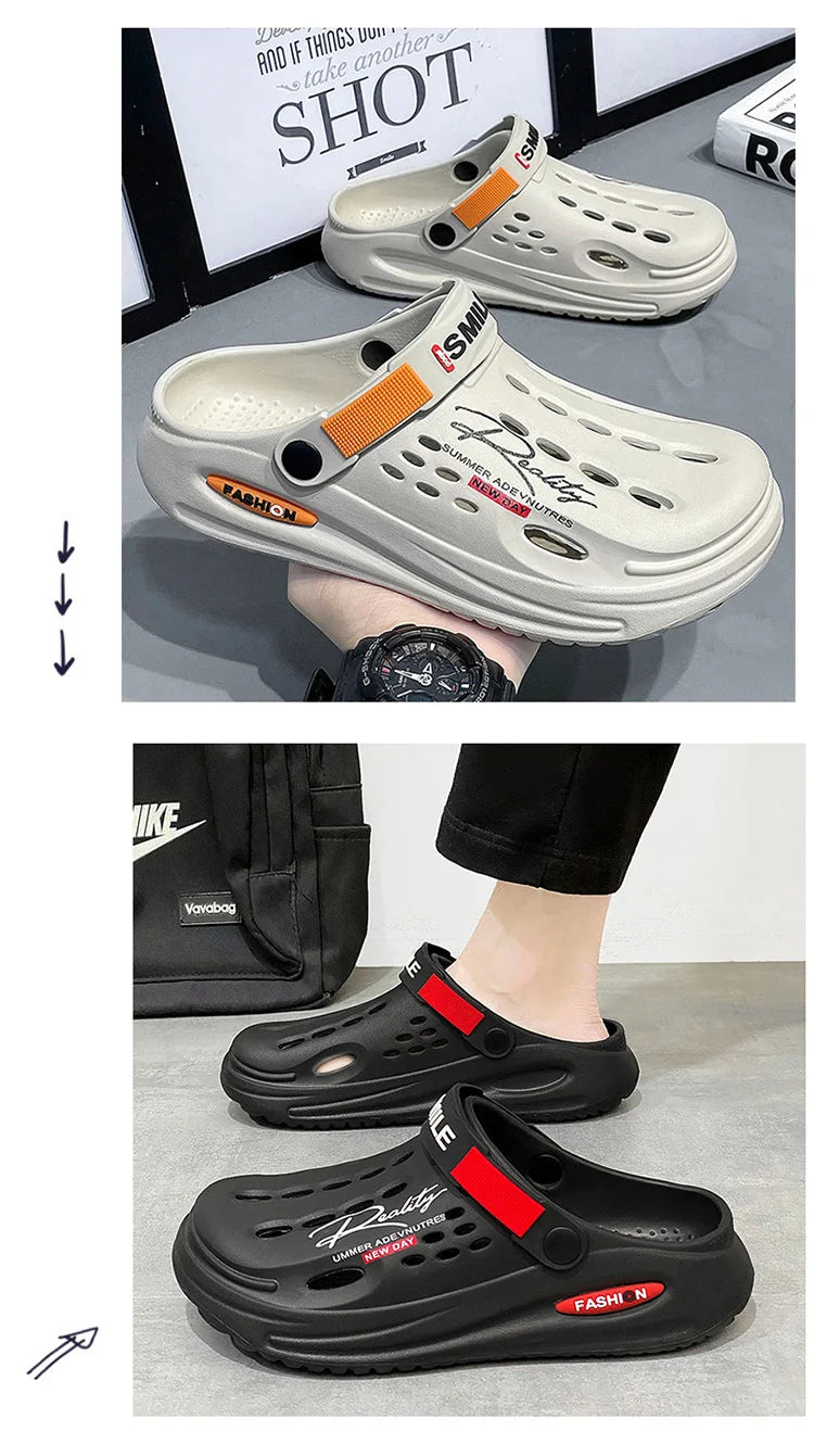 Classic Summer Clogs Men Slippers Breathable Garden Shoes Outdoor Comforty Beach Slippers Home Slippers Antiskid Slippers