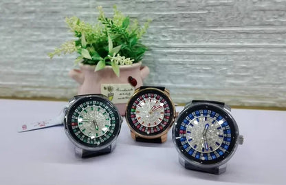 AILANG Fashionable and Noble Red Top Men Mechanical Watch Button Gambling Table Game Roulette Watches Pointer Sapphire Watch