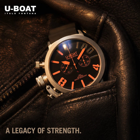 U-Boat Style Men's Quartz Watch Chronograph Waterproof Sport Watch Multiple Colors Available Rubber Strap Wristwatch for Men