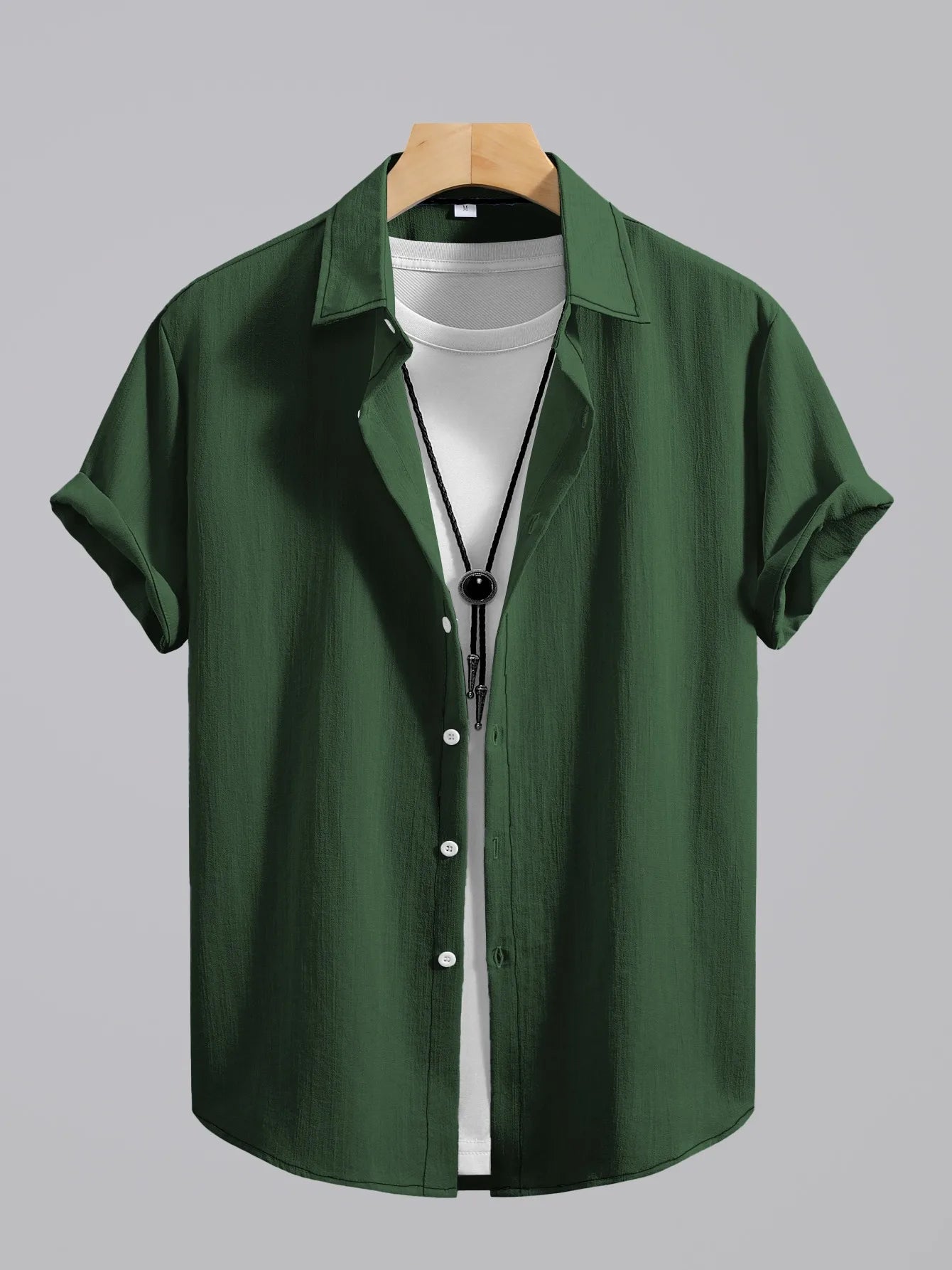2026 Men's Simple and Fresh Shirt - Street Fashion Loose Quick-Drying Casual Shirt-Hawaiian Vacation Style Solid Collar Cardigan