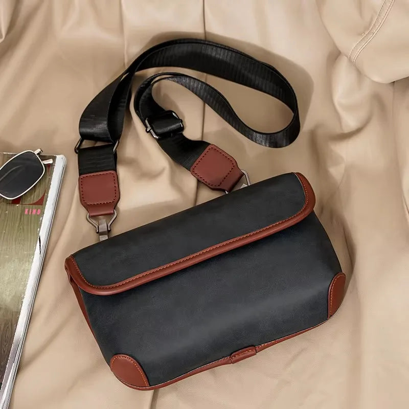 Casual Fashion Crossbody Bag Men Flap Shoulder Bag Vintage Design Shoulder Messenger Bags Unisex Mobile Phone Sling Handbags