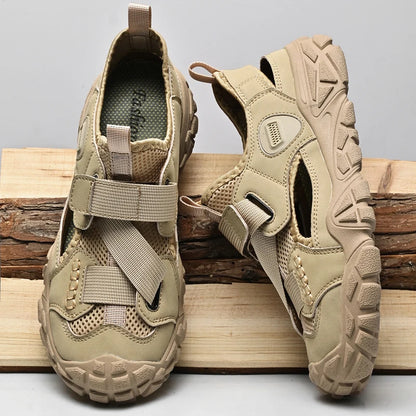 Comfort Men Mesh Sandals Lightweight Summer Shoes Outdoor Quick-Dry Wading Aqua Shoes Non-Slip Travel Beach Flats  Daily Sandals