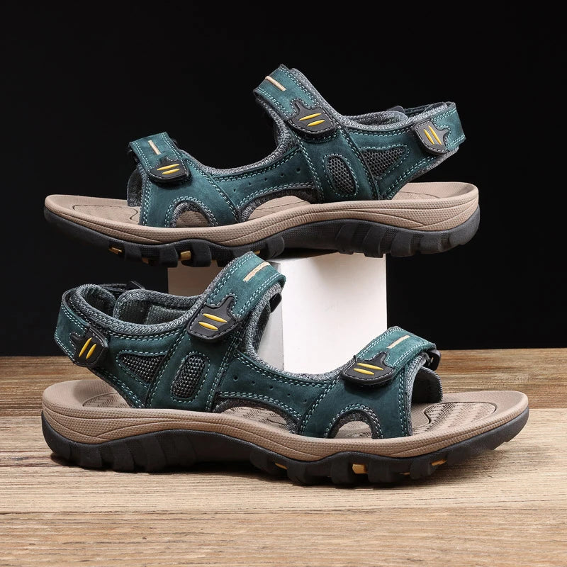Genuine Leather Men Sandals Summer New Large Size Men Sandals Outdoor Men's Casual Shoes Fashion Sandals Slippers Big Size 38-48