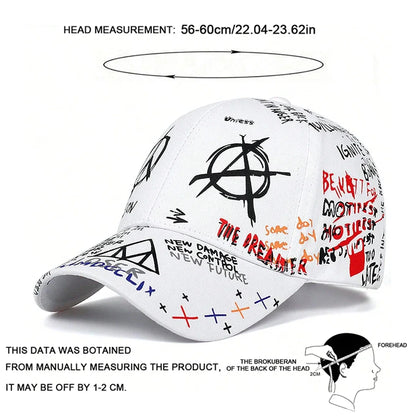 Unisex Colorful Eye Graffiti Print Baseball Caps Outdoor Adjustable Spring and Autumn Casual Sunscreen Hat
