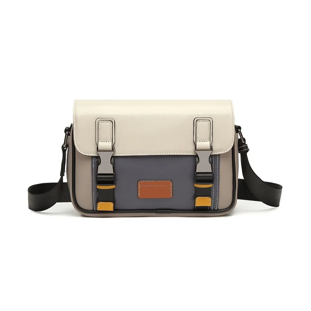 Casual PU Leather Messenger Bag Multi-pocket Design Vintage Shoulder Bag Durable Male Handbags Travel