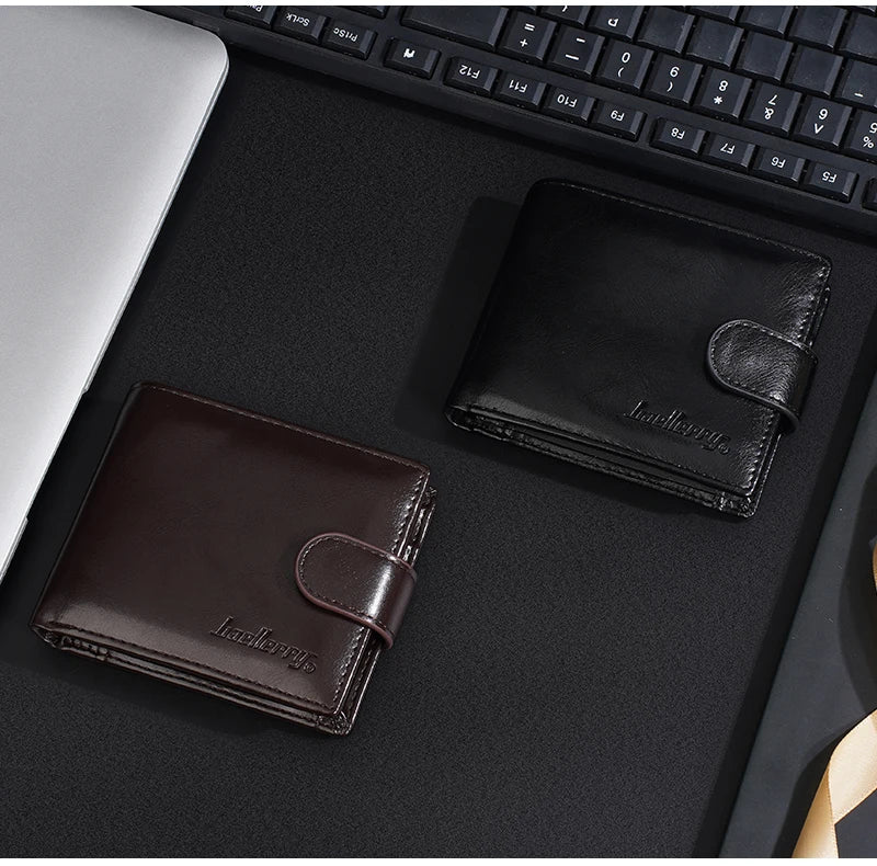 Baellerry New Short Men Wallets Zipper Coin Pocket Business Male Purses High Quality PU Card Holder Small Wallet For Men