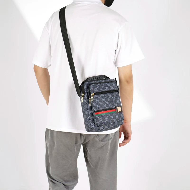 2026 New Fashion Men's Crossbody Bag Casual Multi-Layer Versatile Business Shoulder Bag Handbag