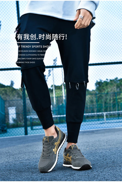 Double Star Training Walking Shoes, Breathable Mesh Sports Shoes, Versatile Fashion Trendy Men's Shoes