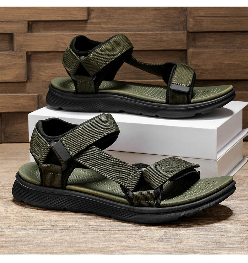 Summer Sandals Outdoor Wadable Man Arch Support Yoga Mat Insole Gladiator Open Beach Slippers Antiskid Durable Flat Men Slides