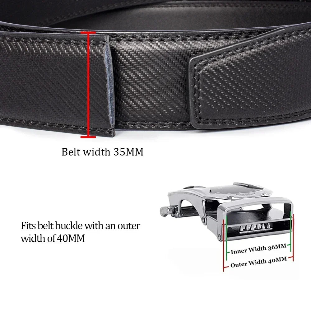 Genuine Leather Belts Without Buckle for Men Women High Quality Male Jeans Belt Large Size Belt No Buckle for Automatic Buckle