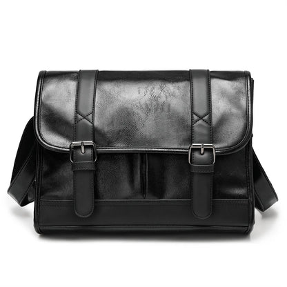 Retro Messenger Bag Men Crossbody Bags Luxury PU Leather Shoulder Messenger Bag for Men Fashion Flap Large Capacity Satchles