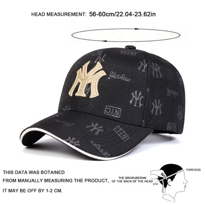 Unisex MY Letter Embroidery Baseball Caps Spring and Autumn Outdoor Adjustable Casual Hats Sunscreen Hat Sports Cap
