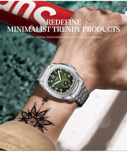 NIBOSI New Mens Watches Top Brand Luxury AQUANAUT Quartz Watches for Men Waterproof Luminous Auto Date Male Watch Reloj Hombre