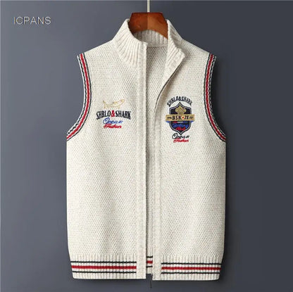 Cardigan Knitted Vest jacket Sweater Men Korea Clothing Casual Sleeveless Jackets Male Pullover Kint Wear Outwear Autumn